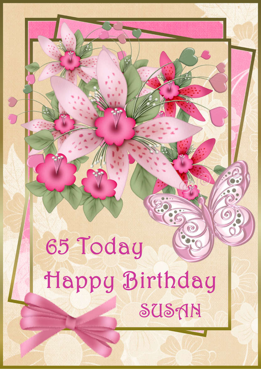 Floral Birthday - card made with Crafty Bob's Card Creator