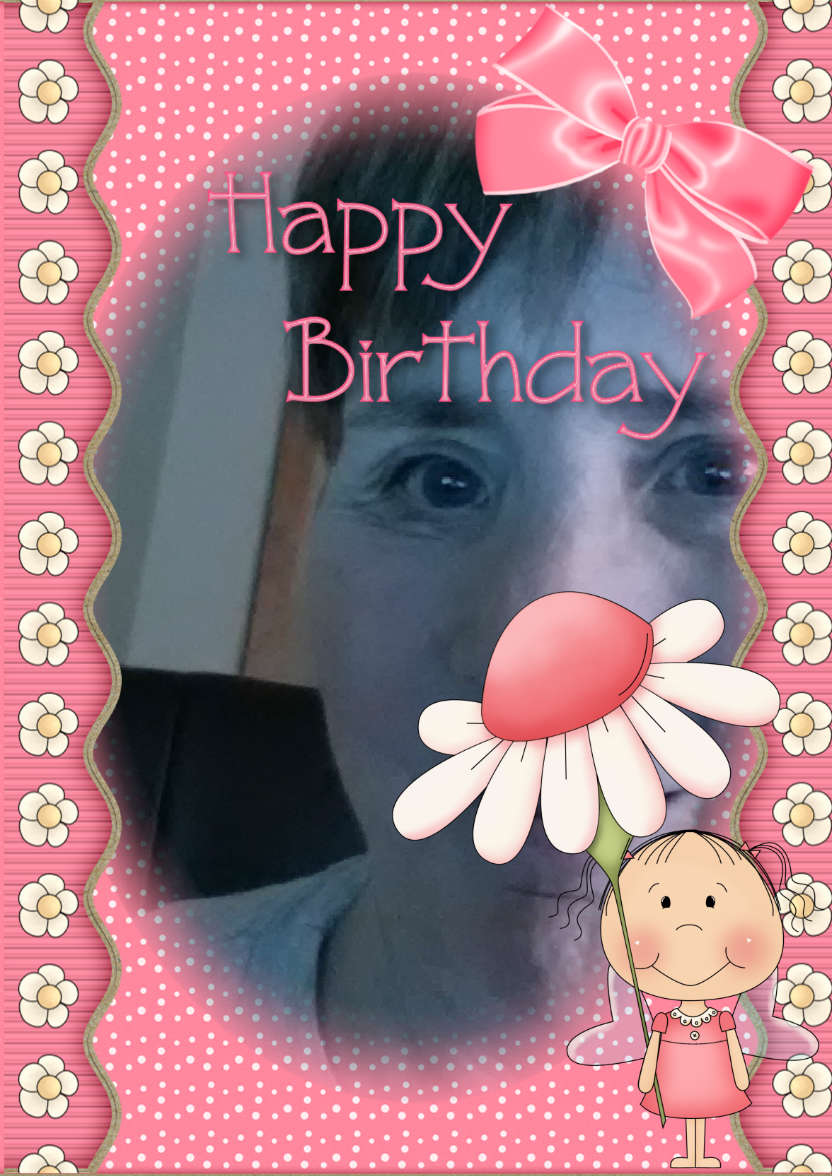 Cute Birthday Girl - card made with Crafty Bob's Card Creator