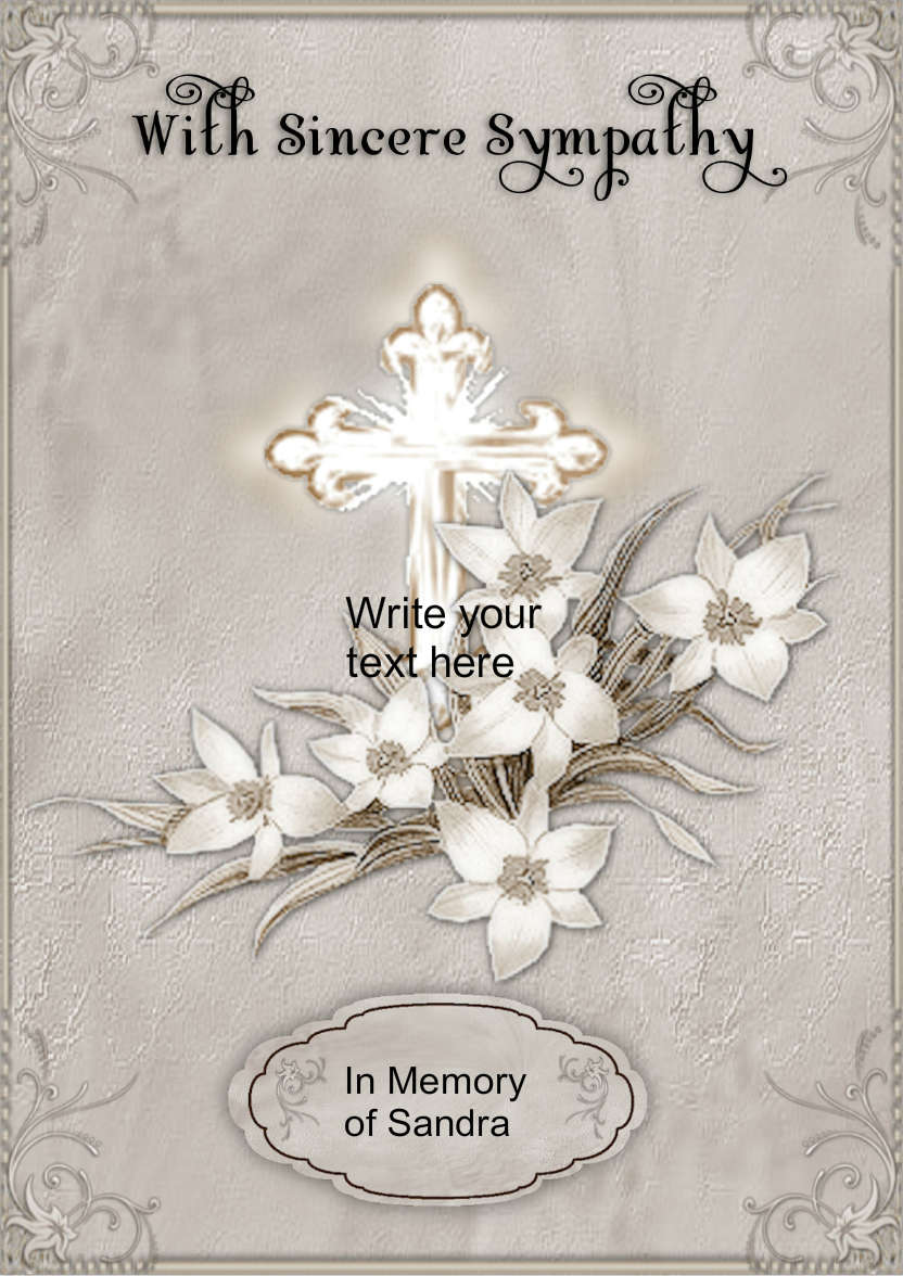 Cross and Floral Sympathy - card made with Crafty Bob's Card Creator
