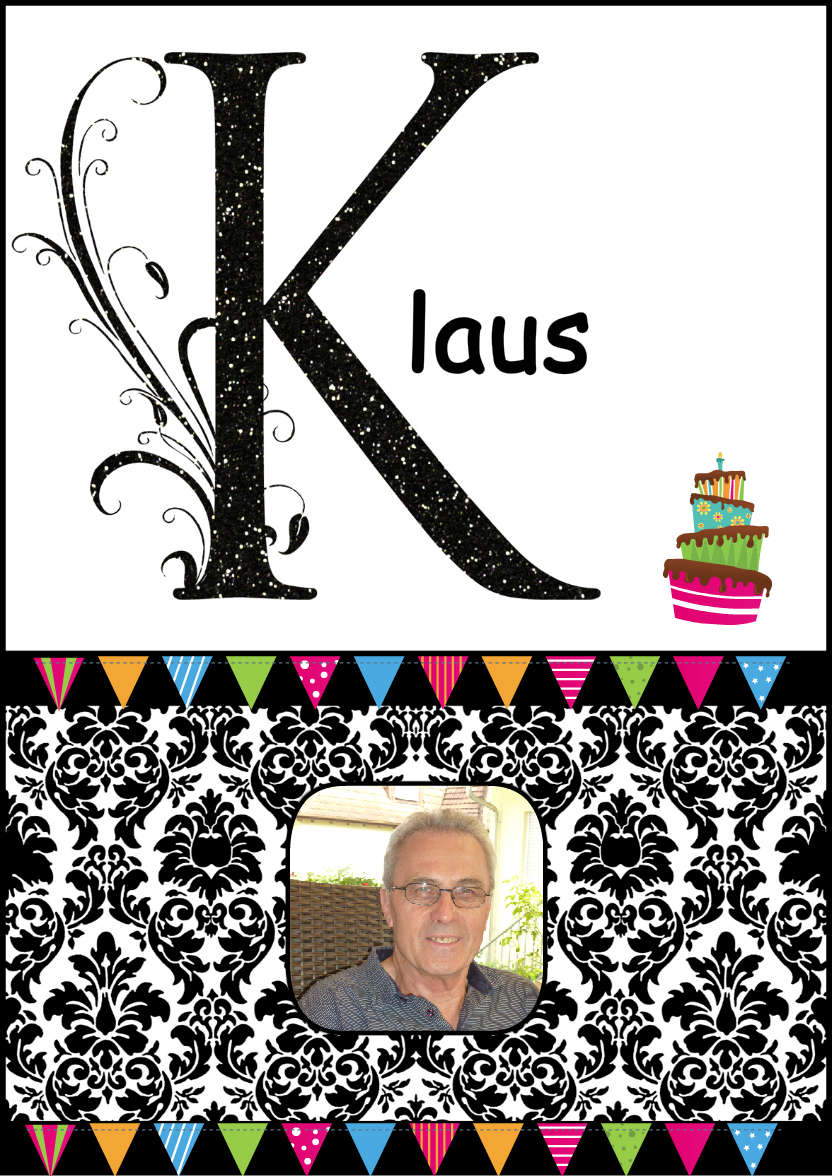 Damask Monogram Letter K Card - card made with Crafty Bob's Card Creator