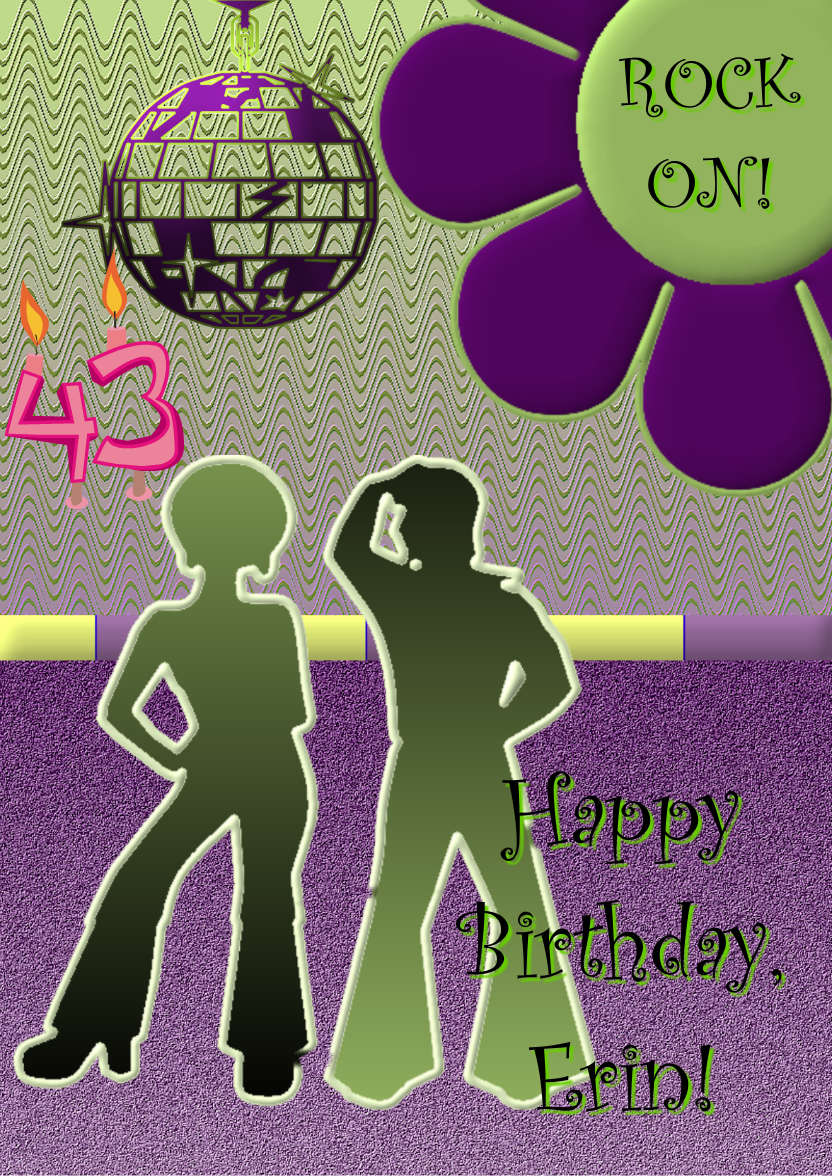 Rockin Birthday Card Front - card made with Crafty Bob's Card Creator