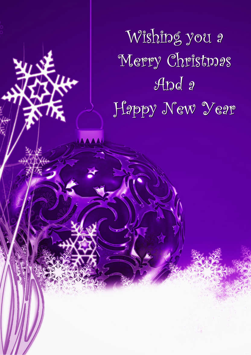 Christmas Bauble and Snowflakes - card made with Crafty Bob's Card Creator