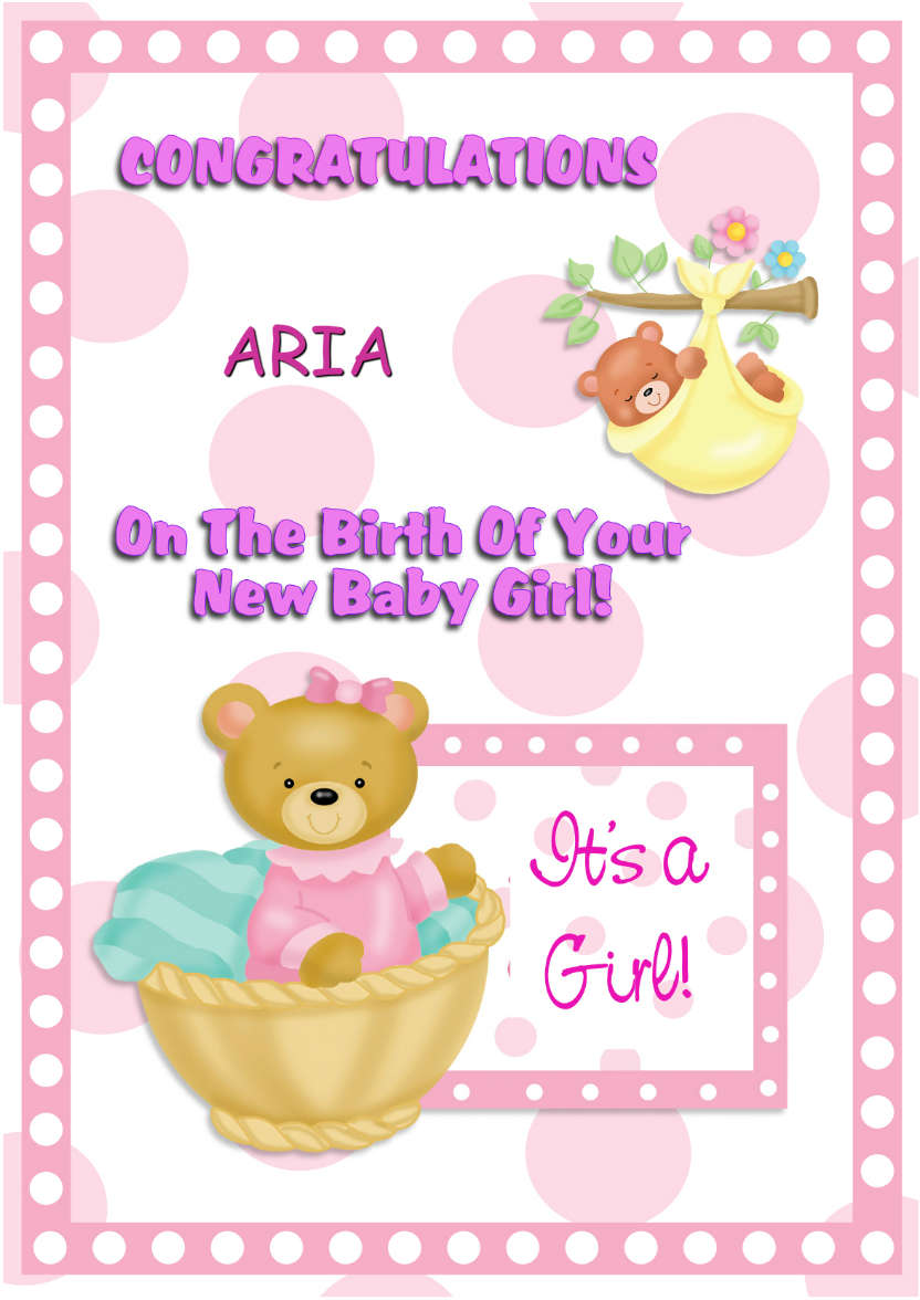 Baby Girl - card made with Crafty Bob's Card Creator