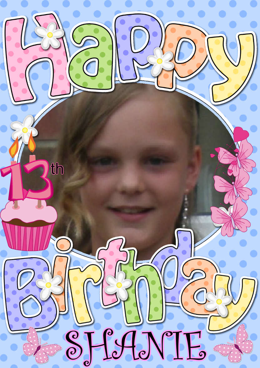 Birthday Dots & Flowers Photo Upload Card - card made with Crafty Bob's Card Creator