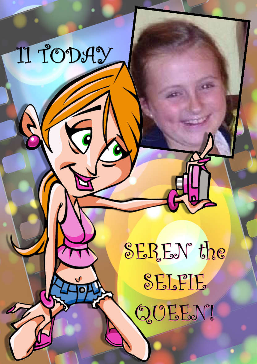 Selfie Queen Card - card made with Crafty Bob's Card Creator