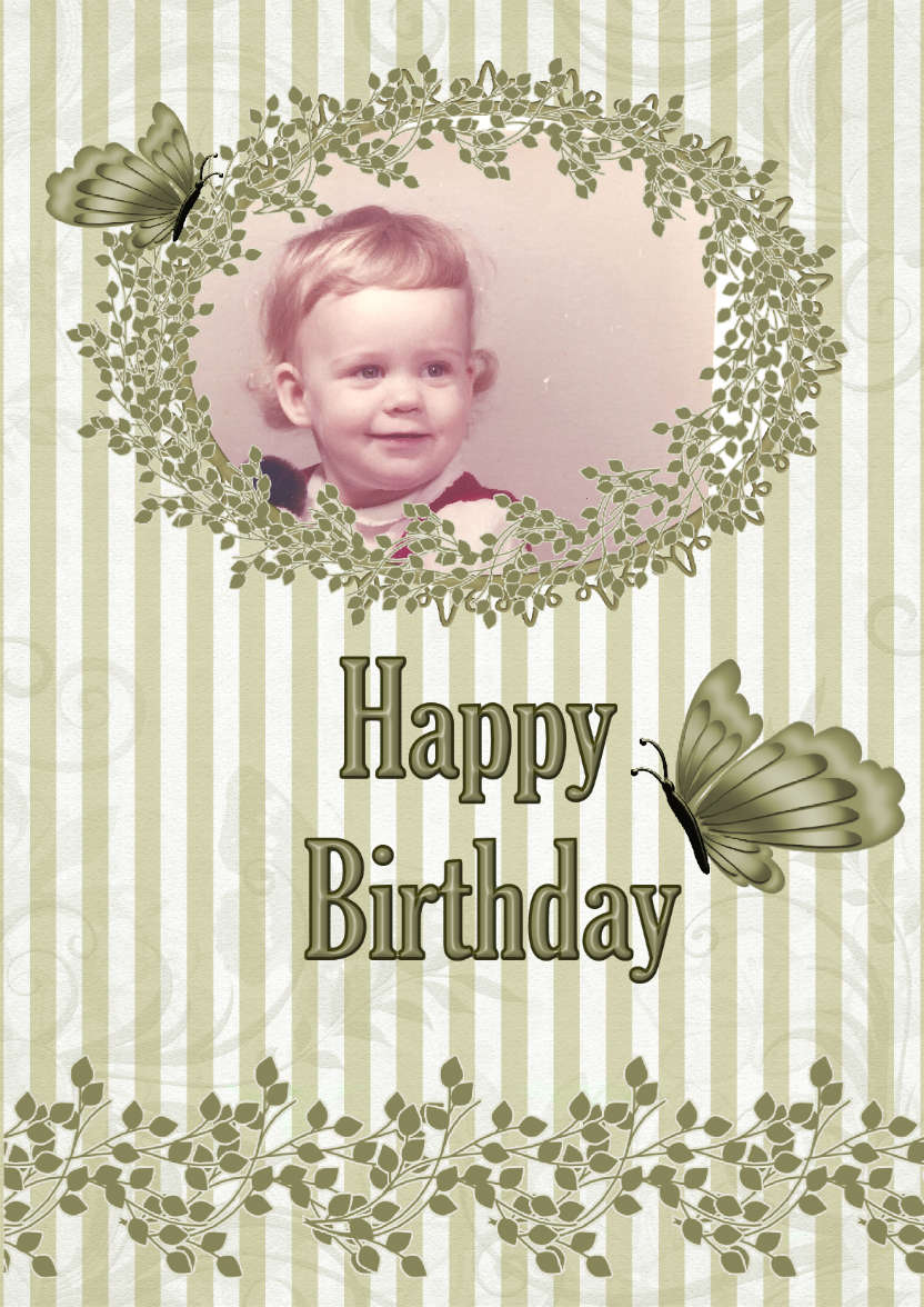 Vintage Green - card made with Crafty Bob's Card Creator