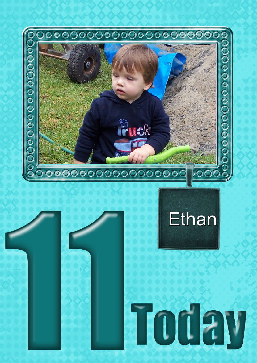 Age 11 Birthday Photo Card Boys - card made with Crafty Bob's Card Creator