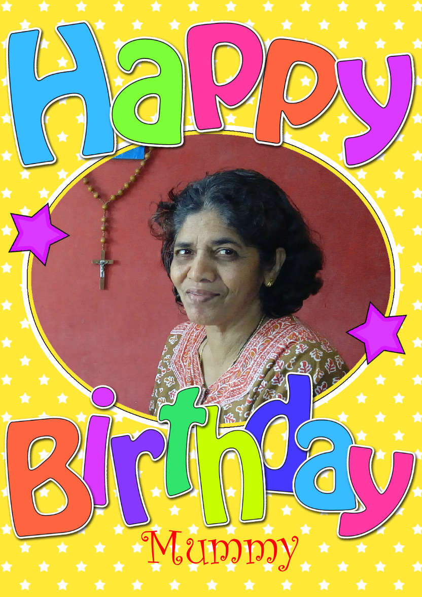Birthday Stars Photo Upload Card - card made with Crafty Bob's Card Creator