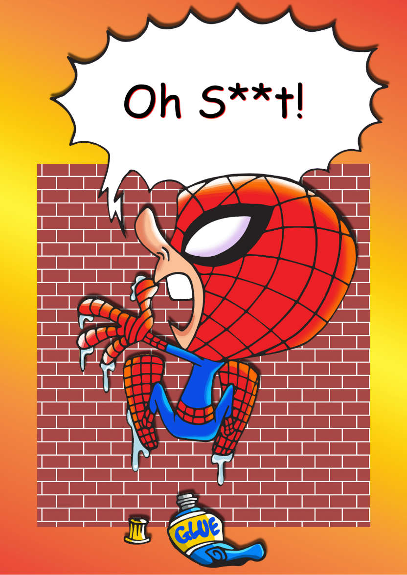 Spoof Spiderman Humorous Card - card made with Crafty Bob's Card Creator