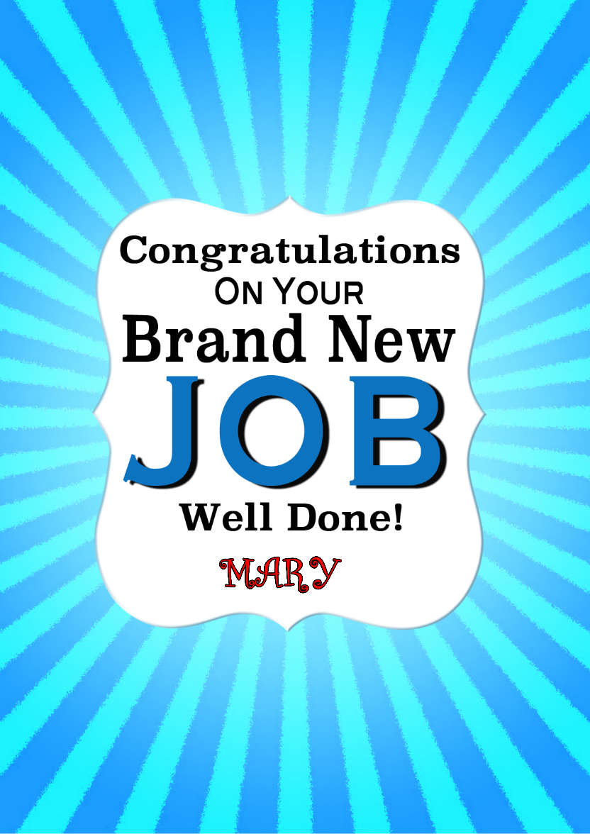 New Job Card - card made with Crafty Bob's Card Creator