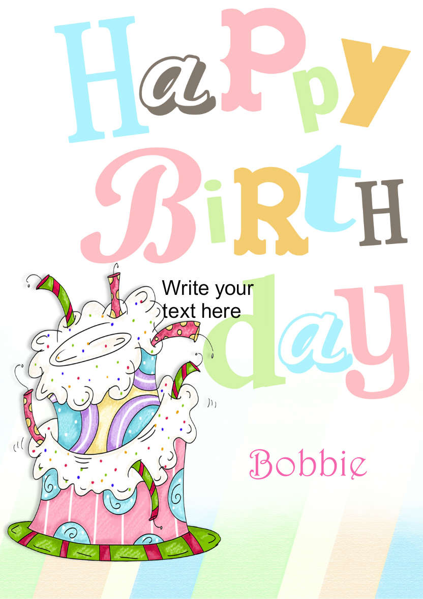 Funky Birthday Cake Card - card made with Crafty Bob's Card Creator