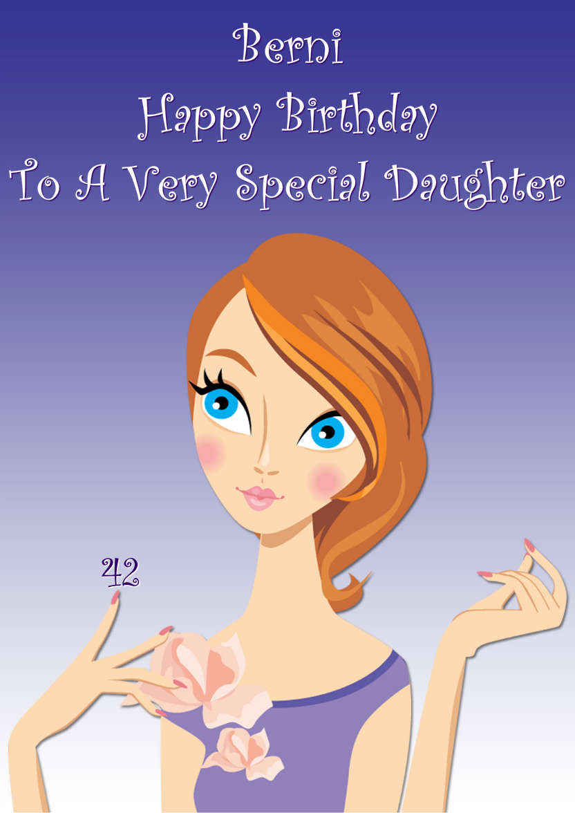 Pretty Girl Card Front - card made with Crafty Bob's Card Creator