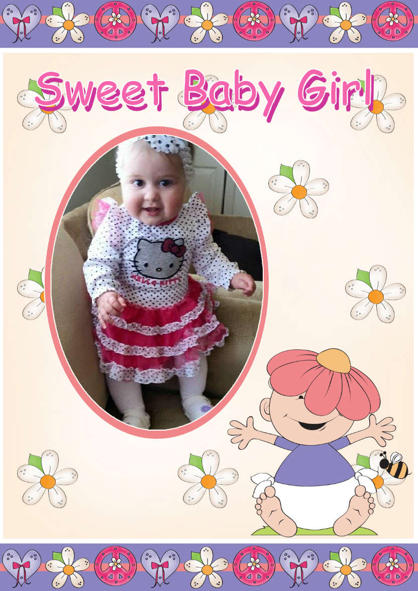 Flower Baby Girl Topper - card made with Crafty Bob's Card Creator