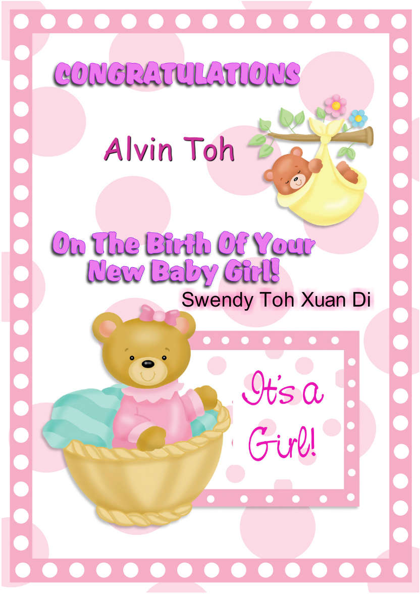 Baby Girl - card made with Crafty Bob's Card Creator