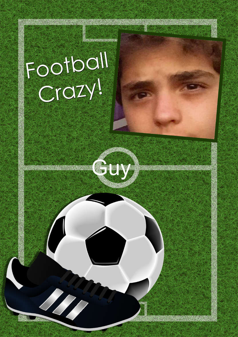 Football Aperture Photo Card - card made with Crafty Bob's Card Creator