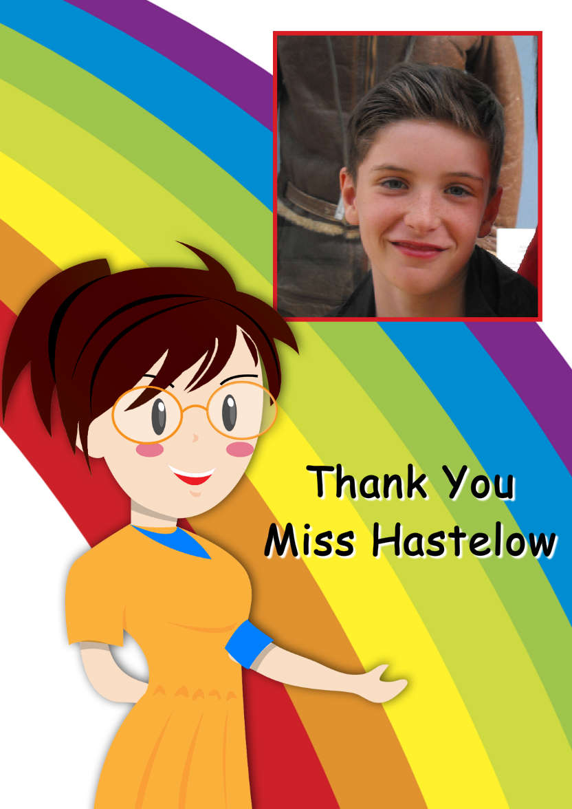 Thanks Miss Photo Card - card made with Crafty Bob's Card Creator