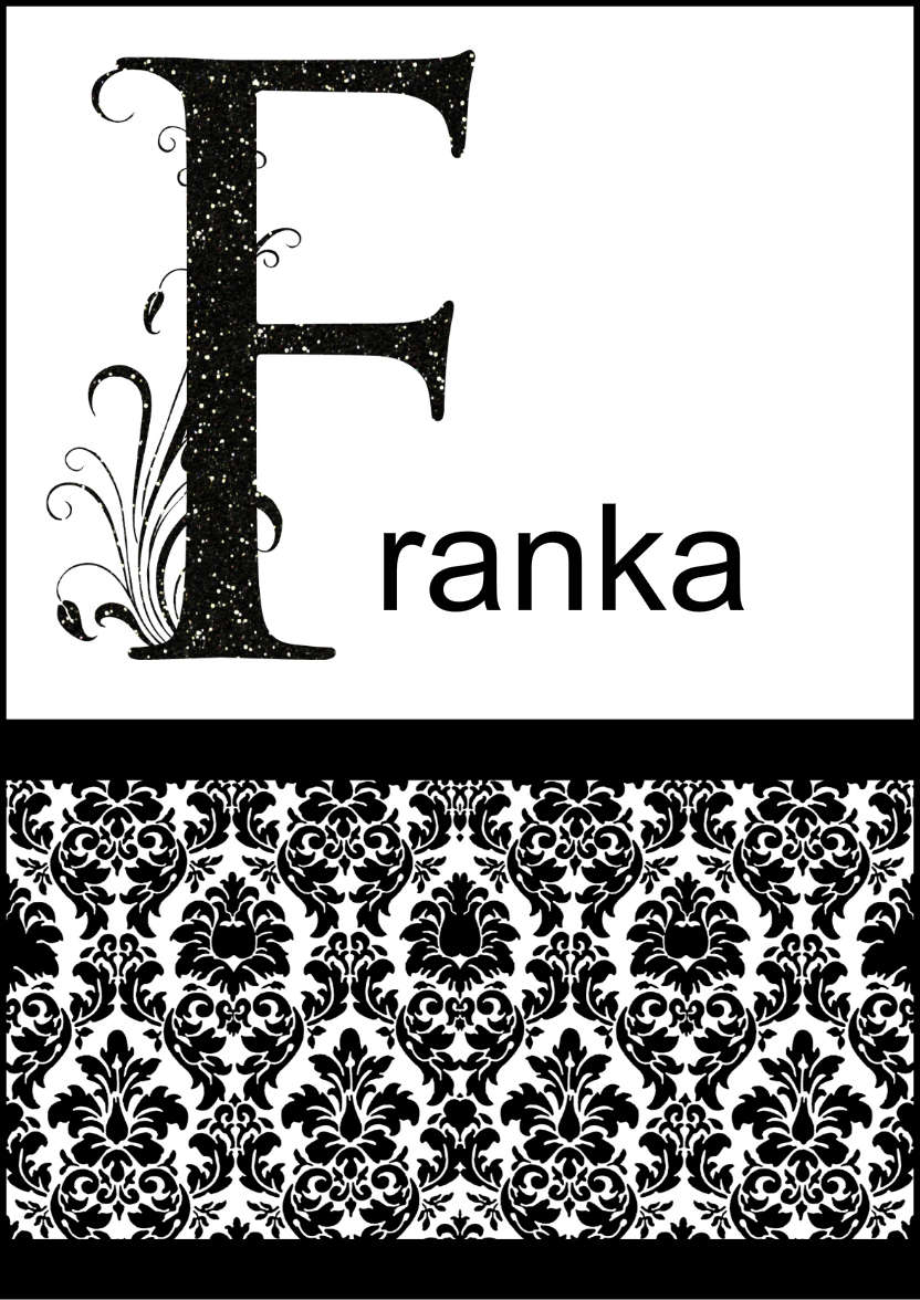 Damask Monogram Letter F Card - card made with Crafty Bob's Card Creator