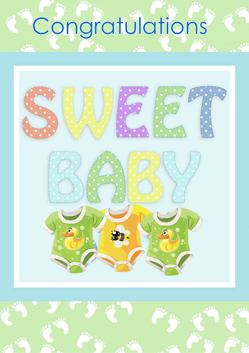 Sweet Baby Boy - card made with Crafty Bob's Card Creator