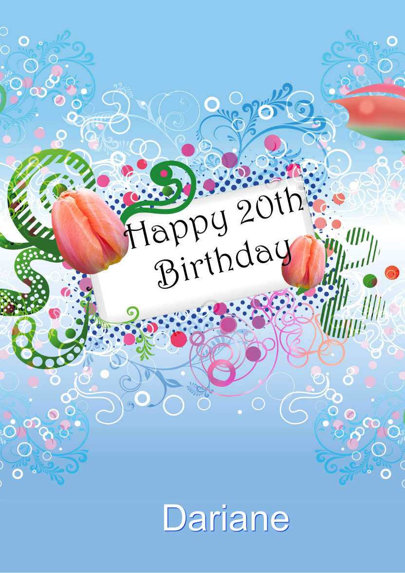 Tulip Arrangement - card made with Crafty Bob's Card Creator