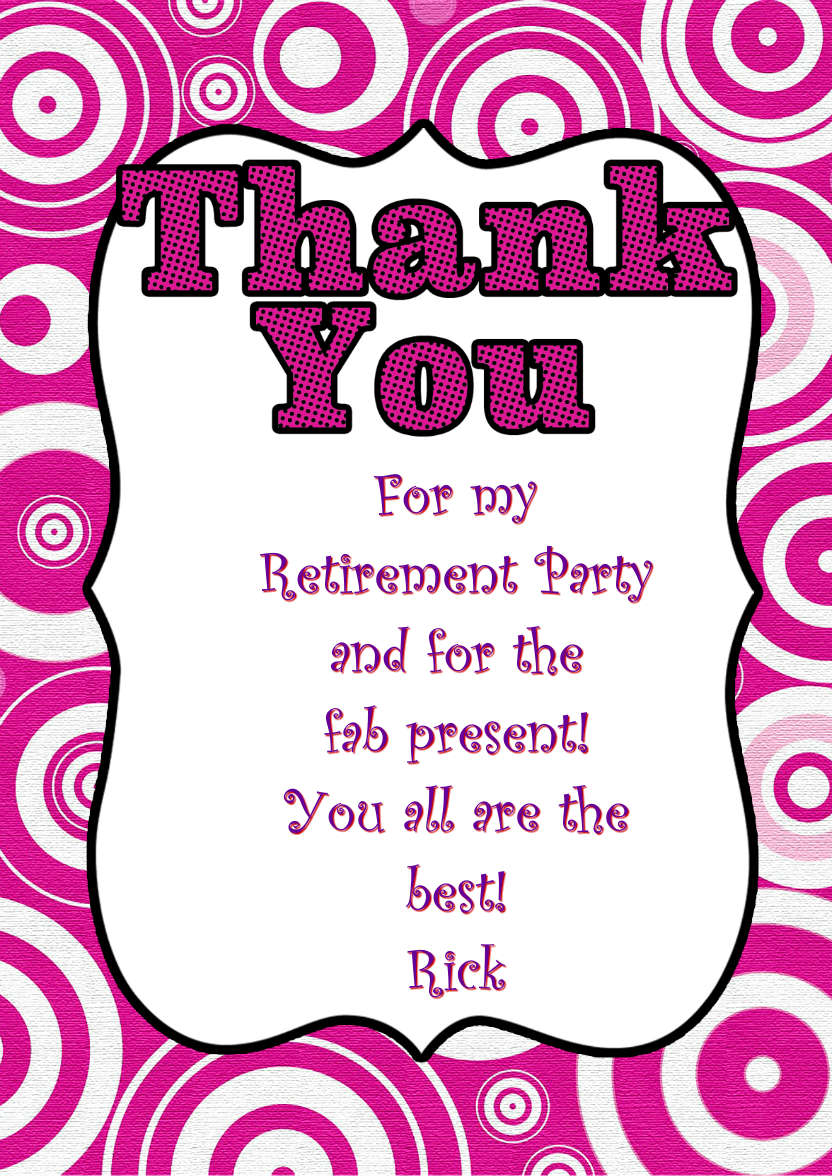 Retro Circles Thank You Card Front Pink - card made with Crafty Bob's Card Creator