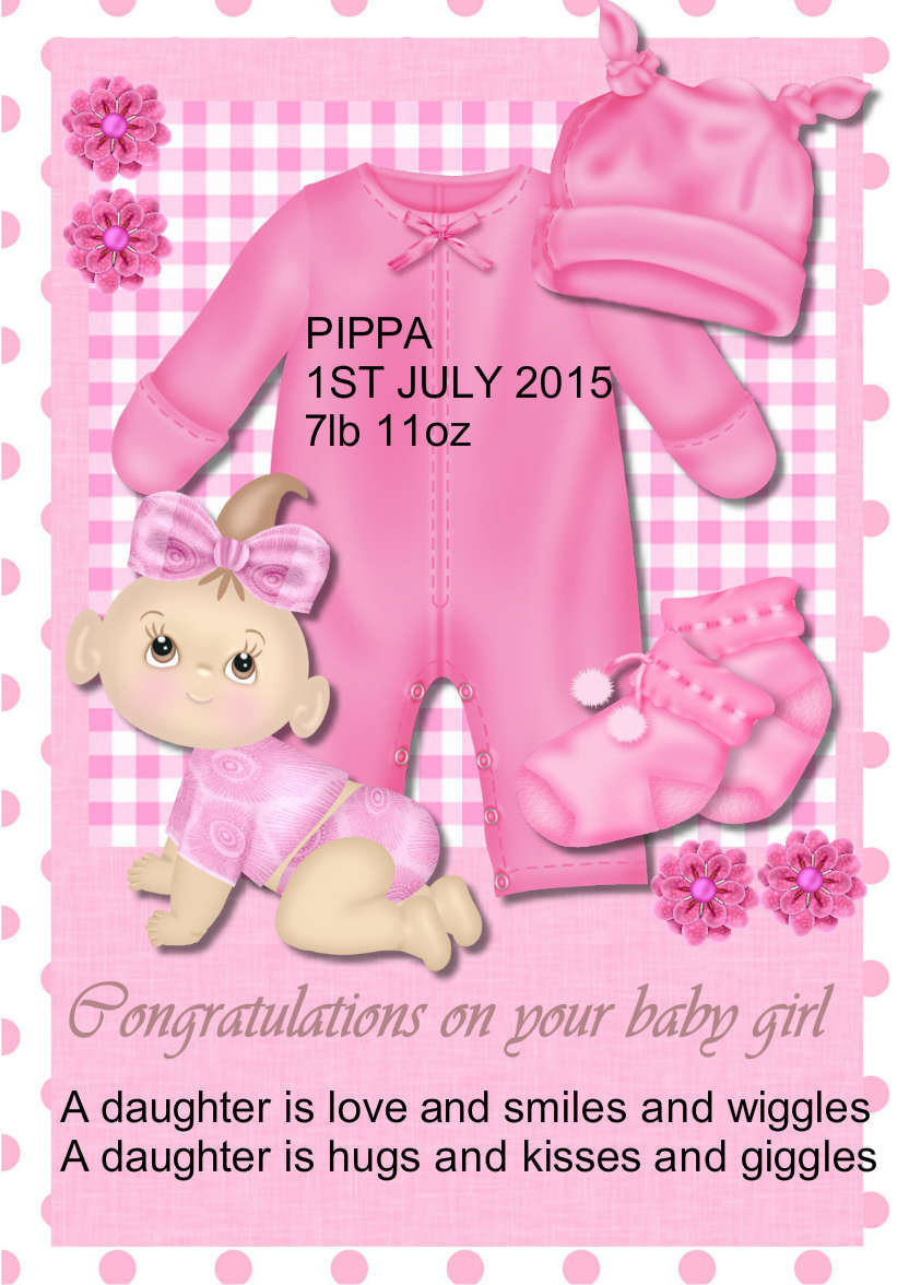 New Baby Girl - card made with Crafty Bob's Card Creator