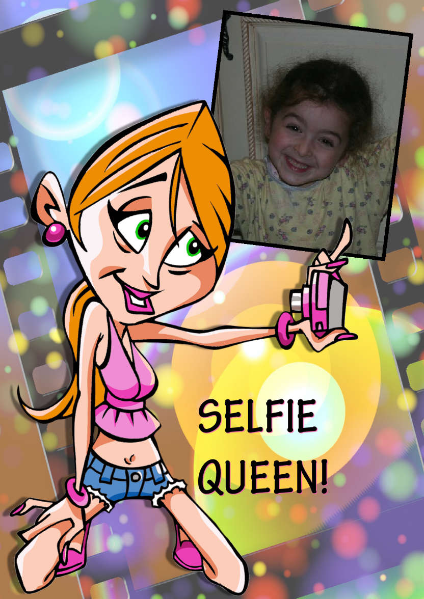 Selfie Queen Card - card made with Crafty Bob's Card Creator