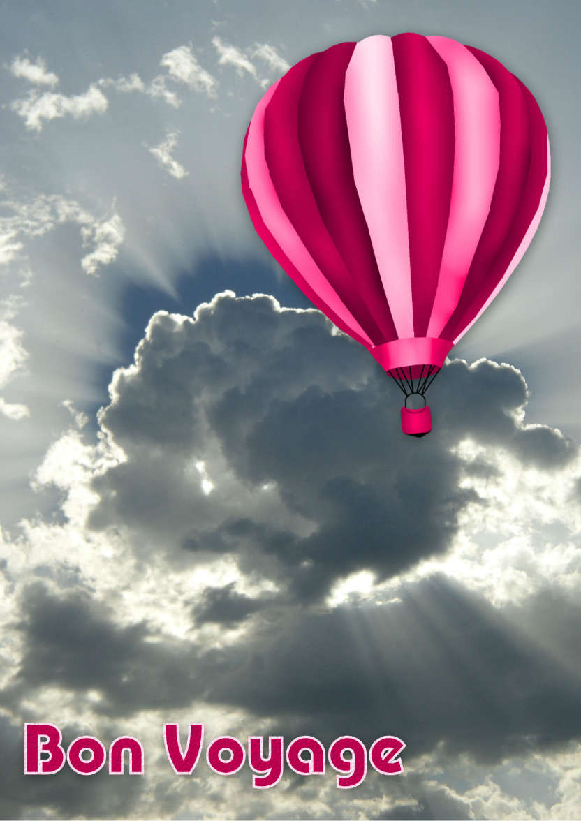 Bon Voyage Balloon in Sky - card made with Crafty Bob's Card Creator