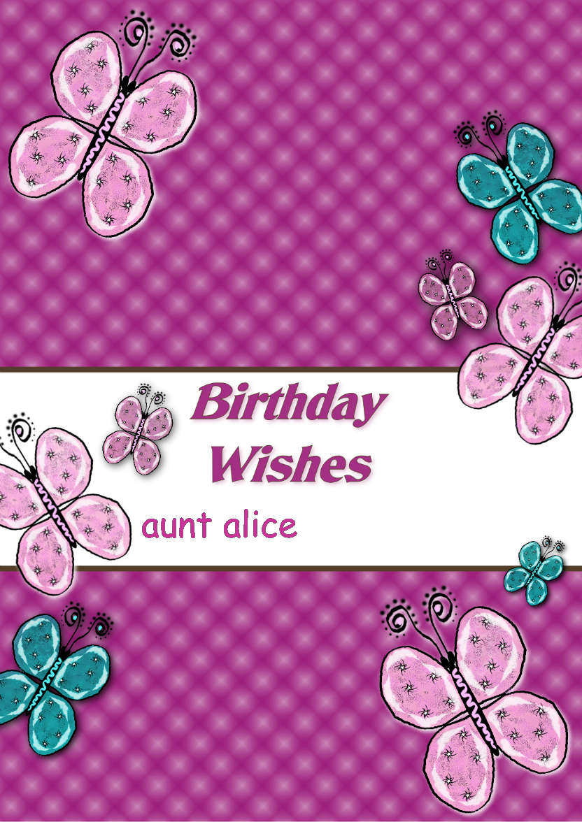 Beautiful Butterflies Birthday Card - card made with Crafty Bob's Card Creator