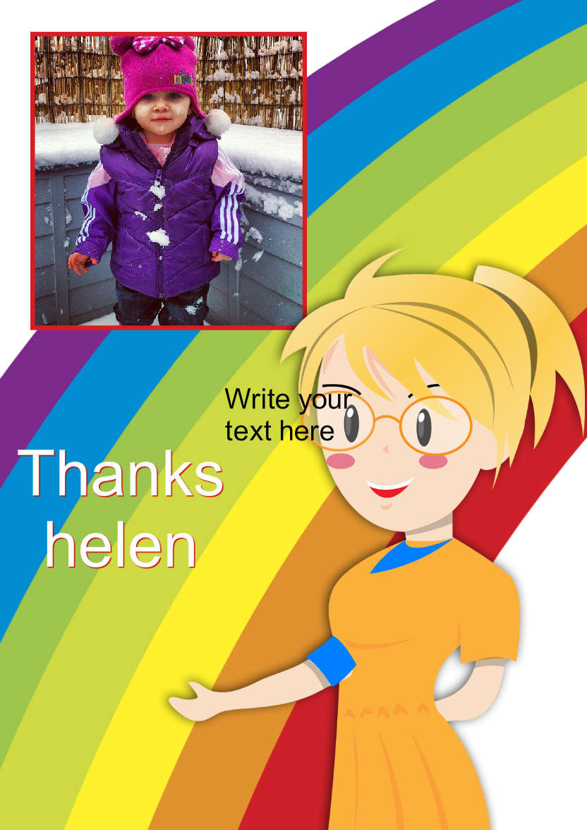 Thank You Teacher Photo Card - card made with Crafty Bob's Card Creator