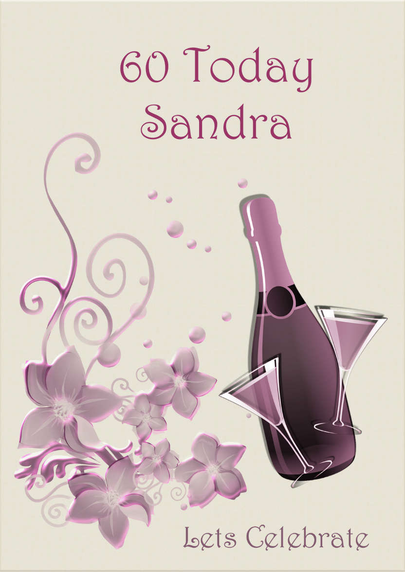 Champagne and Flowers - card made with Crafty Bob's Card Creator