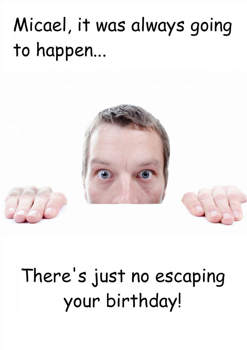 Frightened Man Humorous Card Front - card made with Crafty Bob's Card Creator