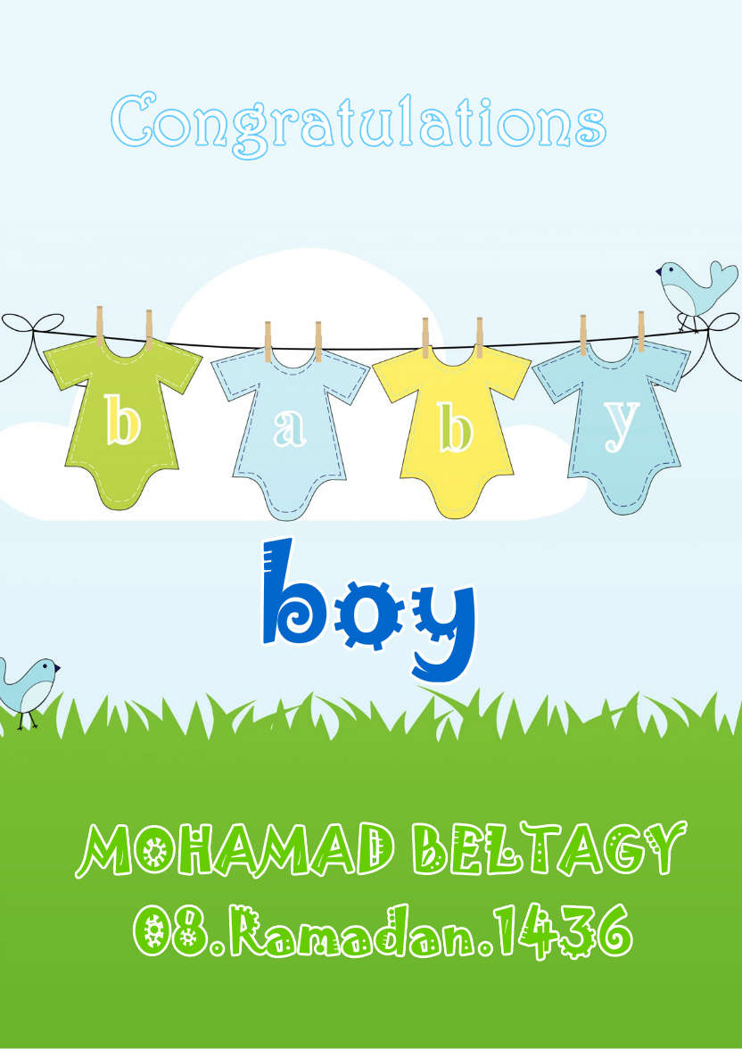 Washing Line New Baby Boy - card made with Crafty Bob's Card Creator