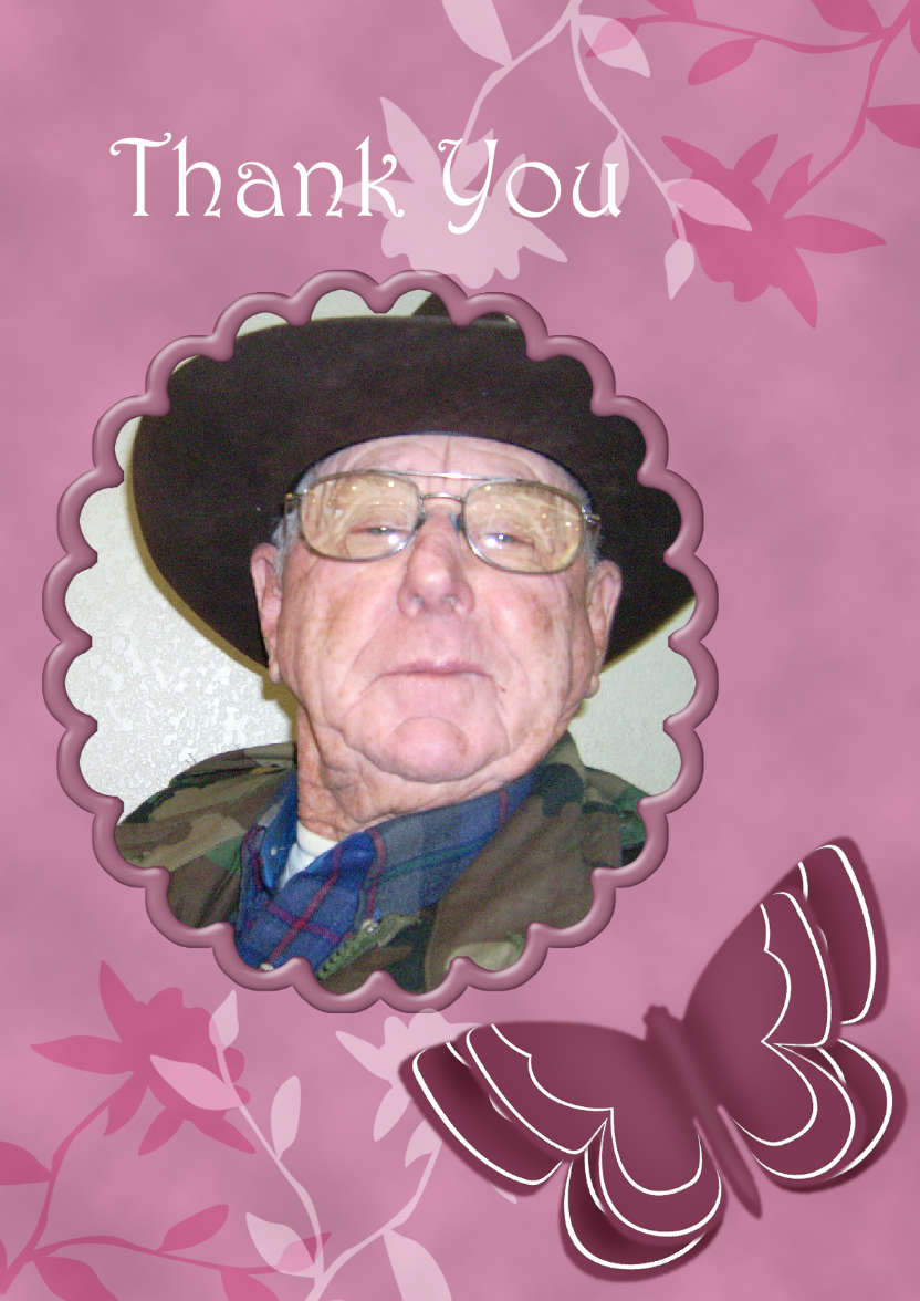 Thank You - Butterfly and Flowers - card made with Crafty Bob's Card Creator