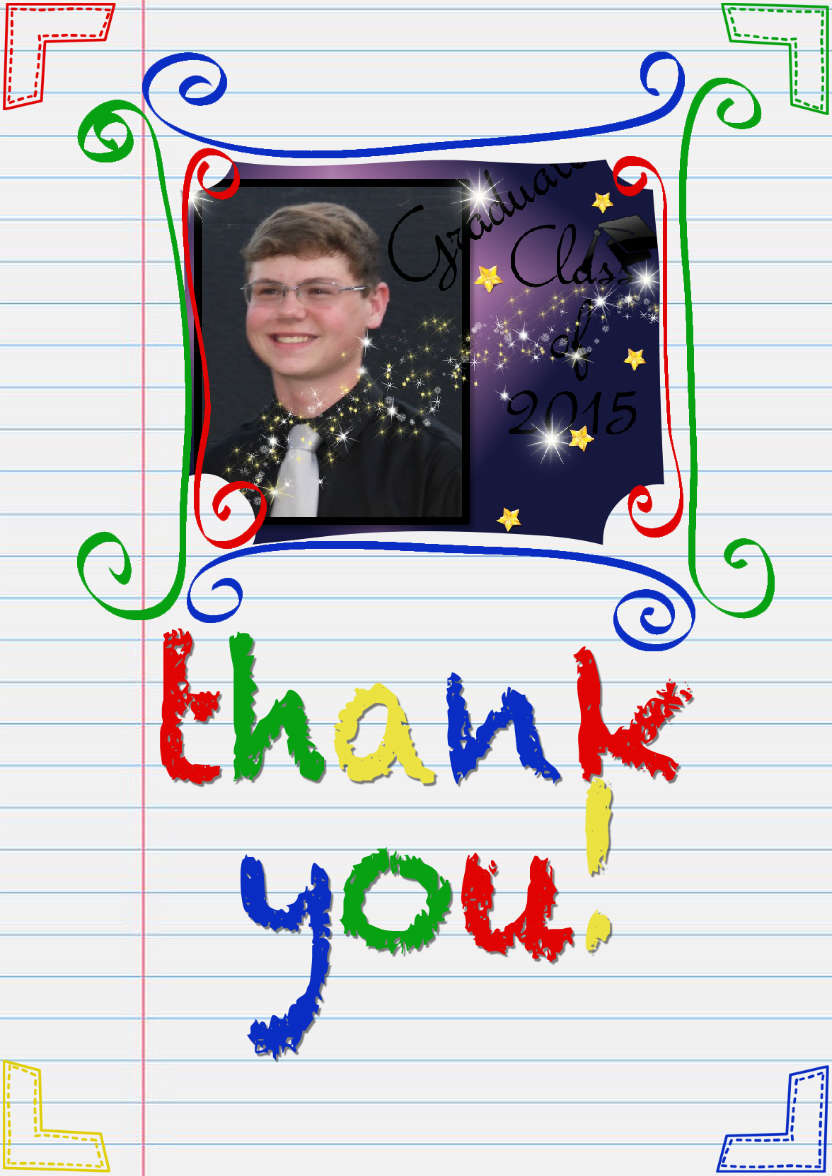 Notepaper Thank You Card - card made with Crafty Bob's Card Creator