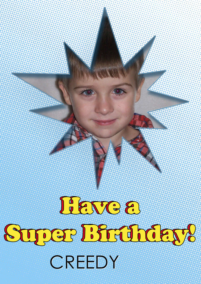 Super Birthday Photo Card - card made with Crafty Bob's Card Creator