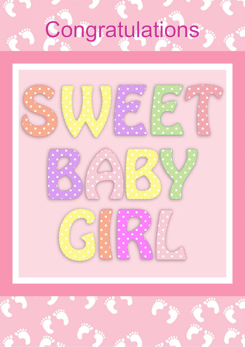 Sweet Baby Girl - card made with Crafty Bob's Card Creator