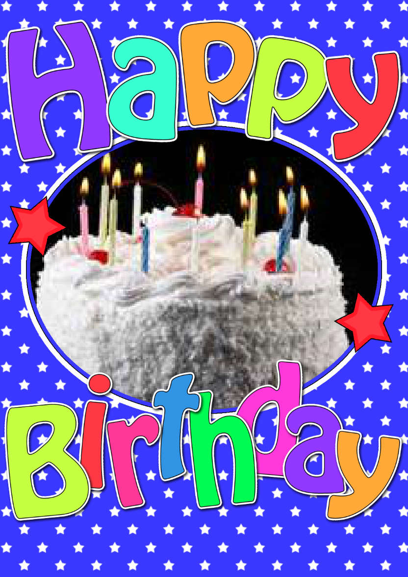 Birthday Stars Photo Upload Card - card made with Crafty Bob's Card Creator