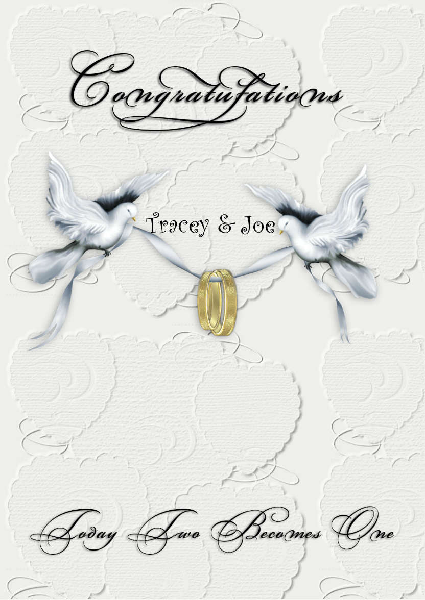 Doves and Rings Wedding - card made with Crafty Bob's Card Creator