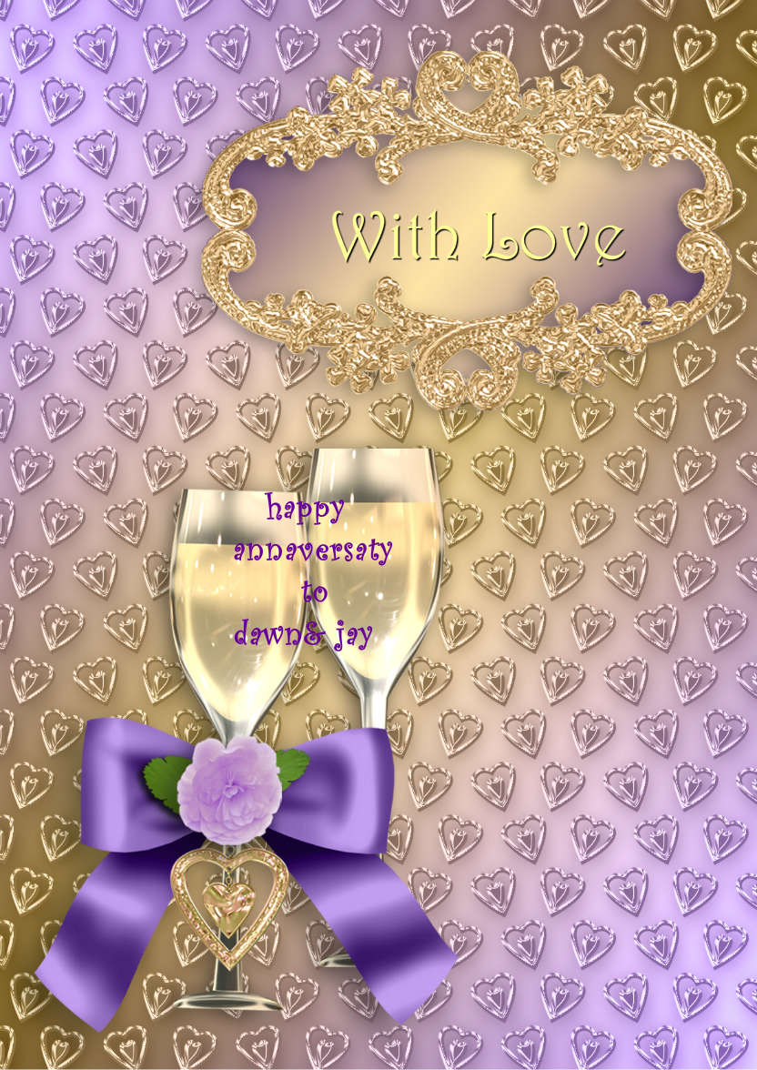 Champagne Romance - card made with Crafty Bob's Card Creator