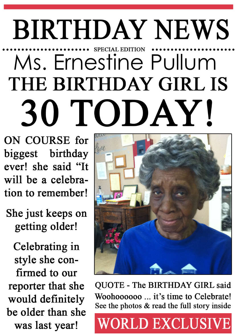 30 Today Birthday News Photo Upload Card - card made with Crafty Bob's Card Creator