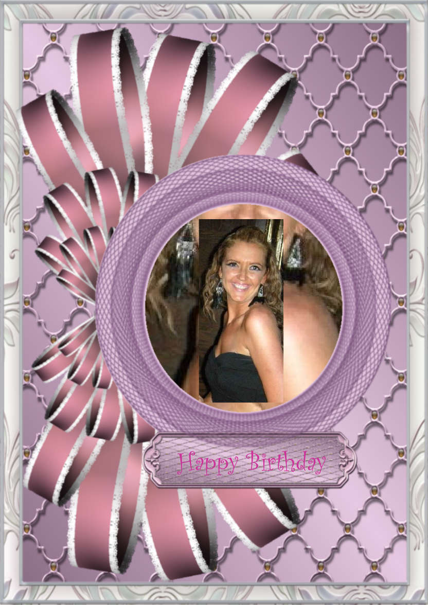Bow Embellished Circle Frame - card made with Crafty Bob's Card Creator