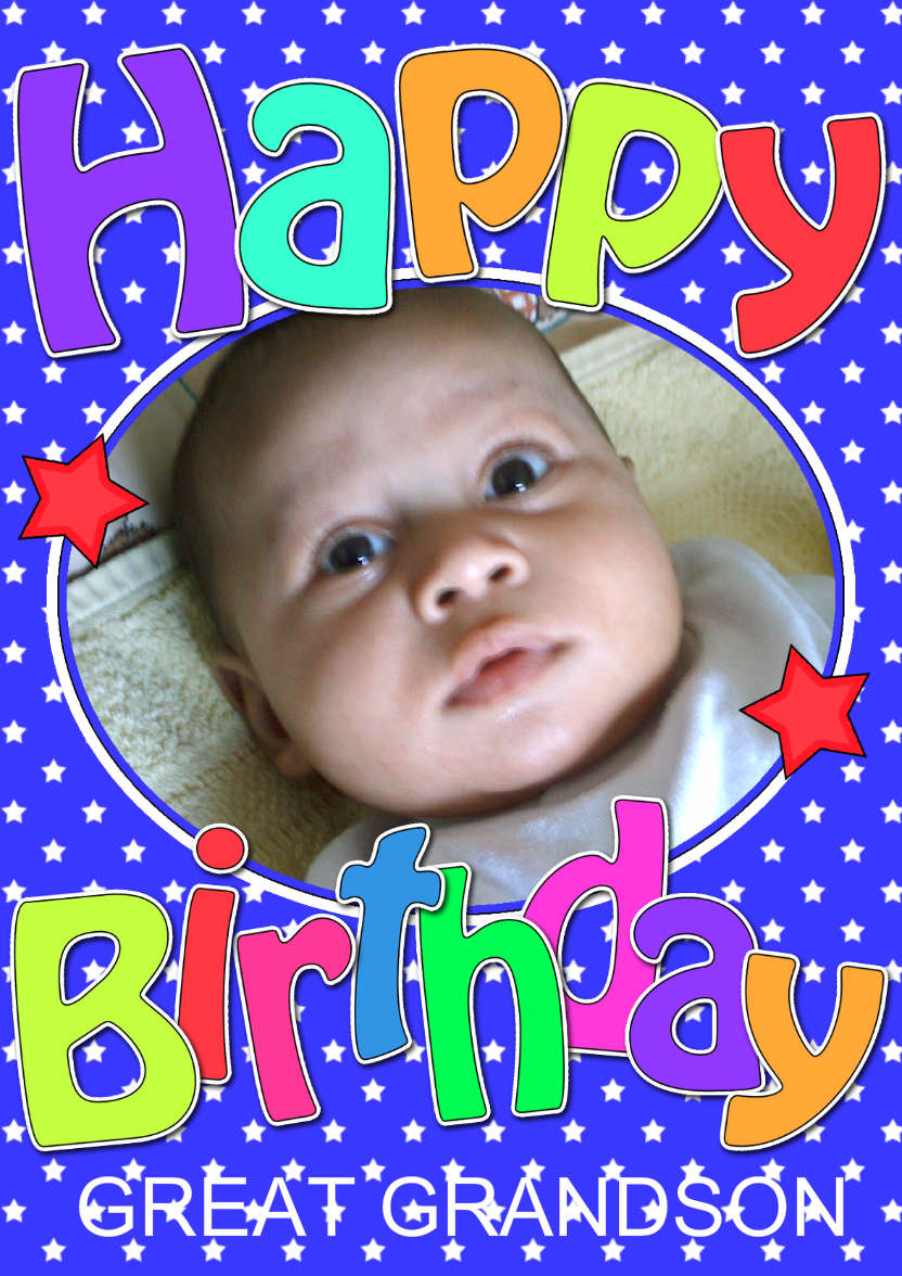 Birthday Stars Photo Upload Card - card made with Crafty Bob's Card Creator