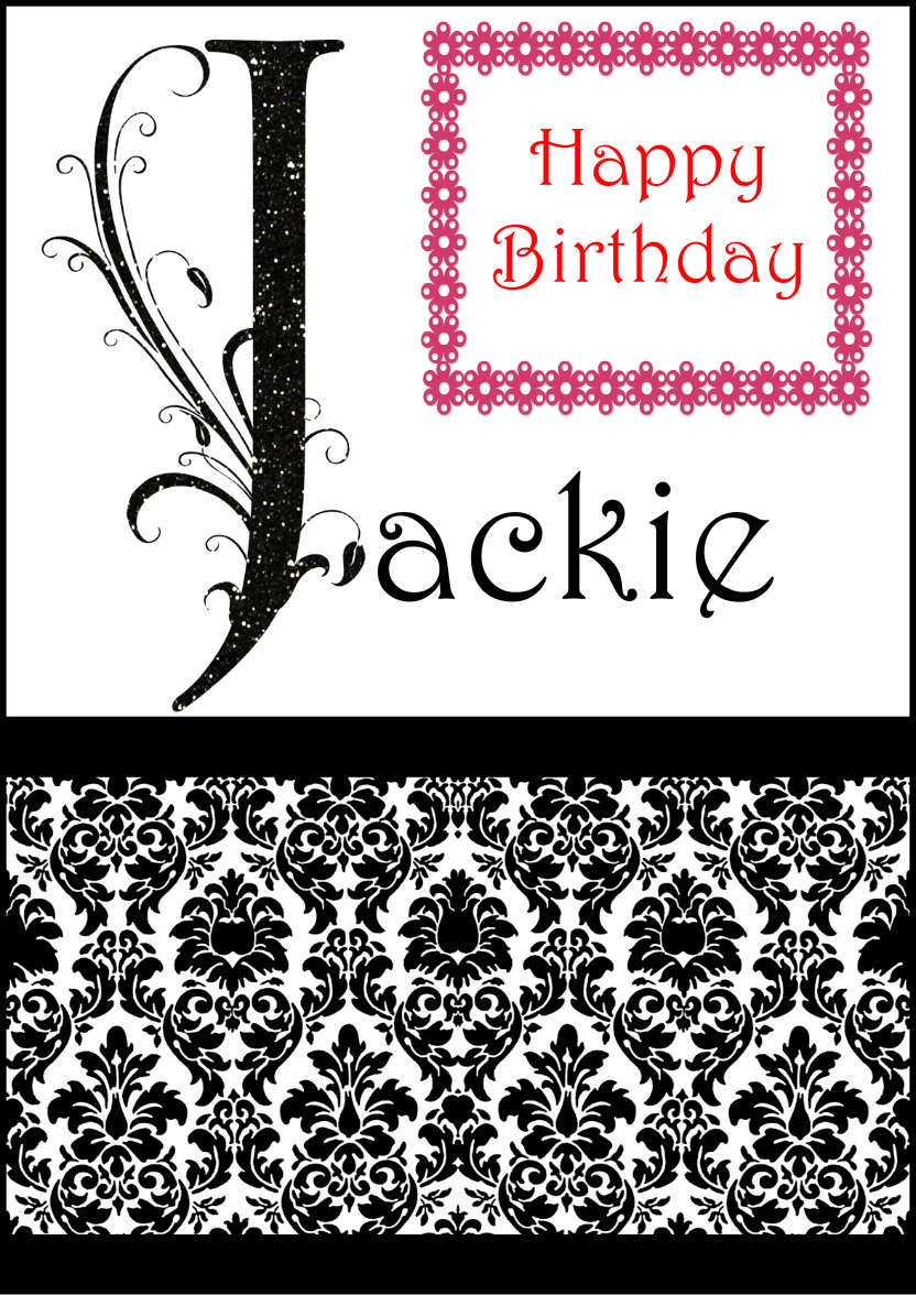 Damask Monogram Letter J Card - card made with Crafty Bob's Card Creator