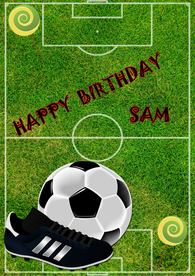 Football Pitch Card - card made with Crafty Bob's Card Creator