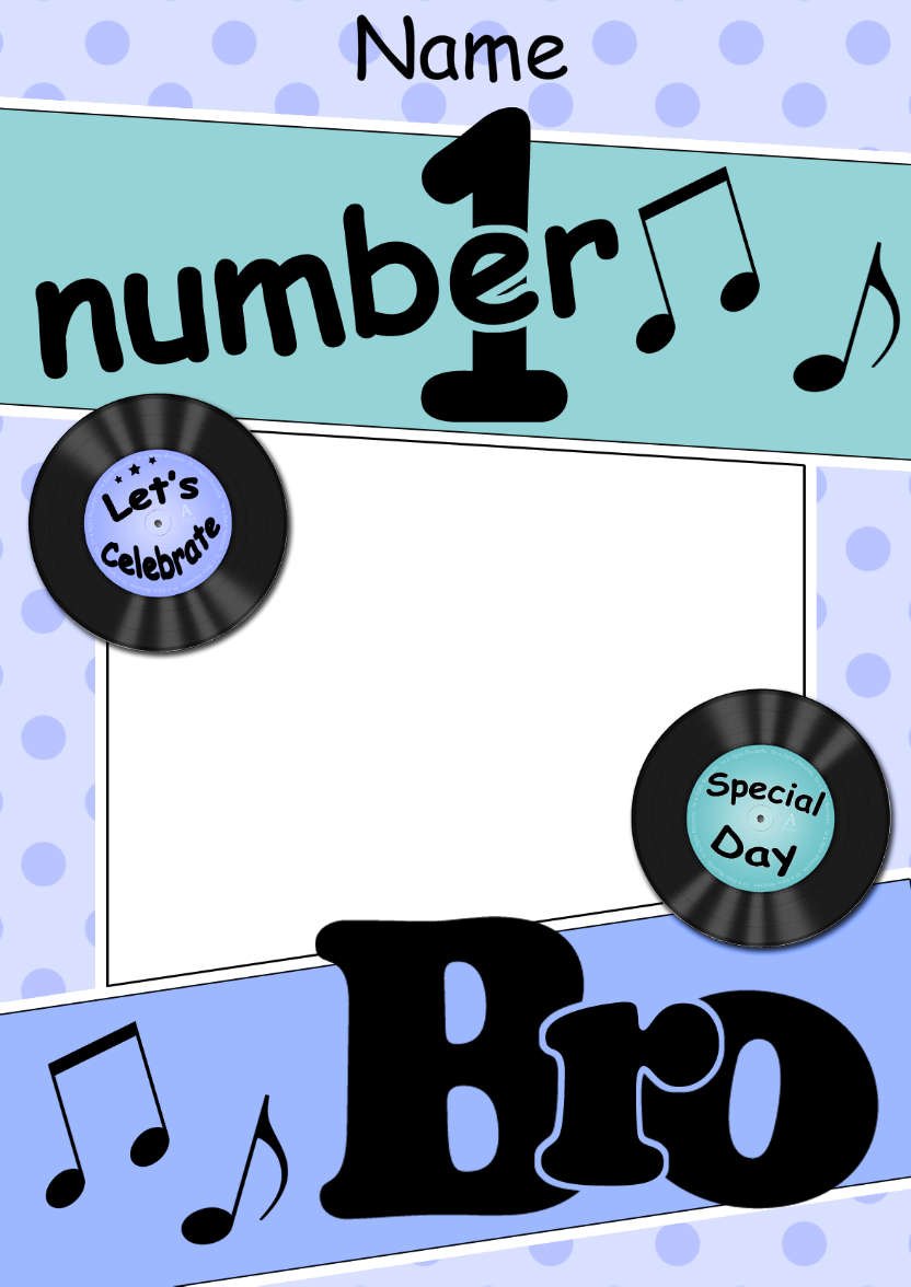No 1 Bro Record Photo Upload Card - card made with Crafty Bob's Card Creator