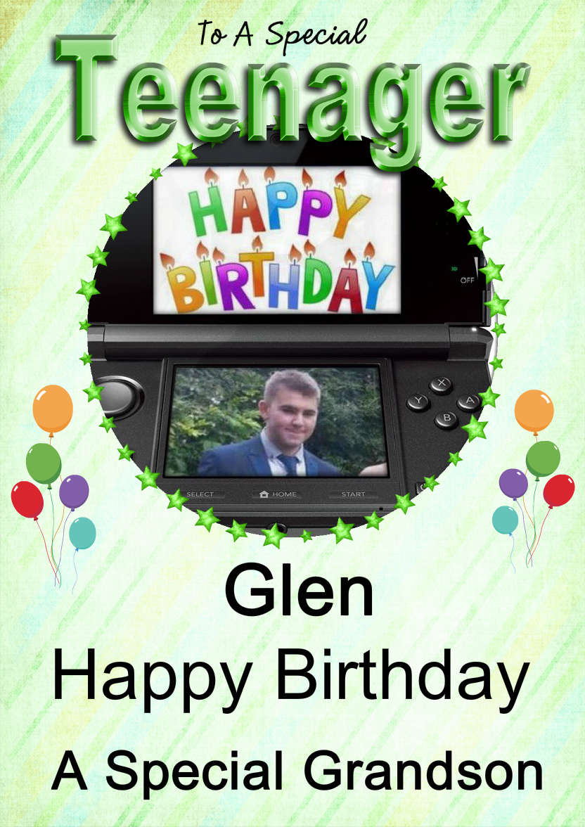Special Teenager Card Boy - card made with Crafty Bob's Card Creator
