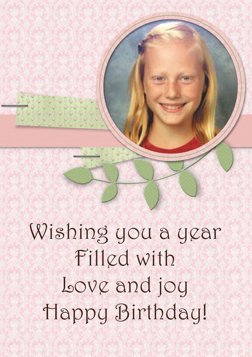 Scrapbook Style Frame Photo Card - card made with Crafty Bob's Card Creator