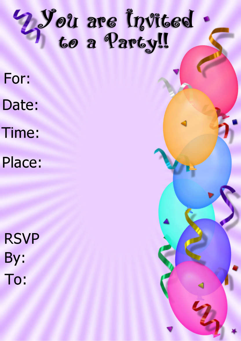 Balloon Invitation - card made with Crafty Bob's Card Creator