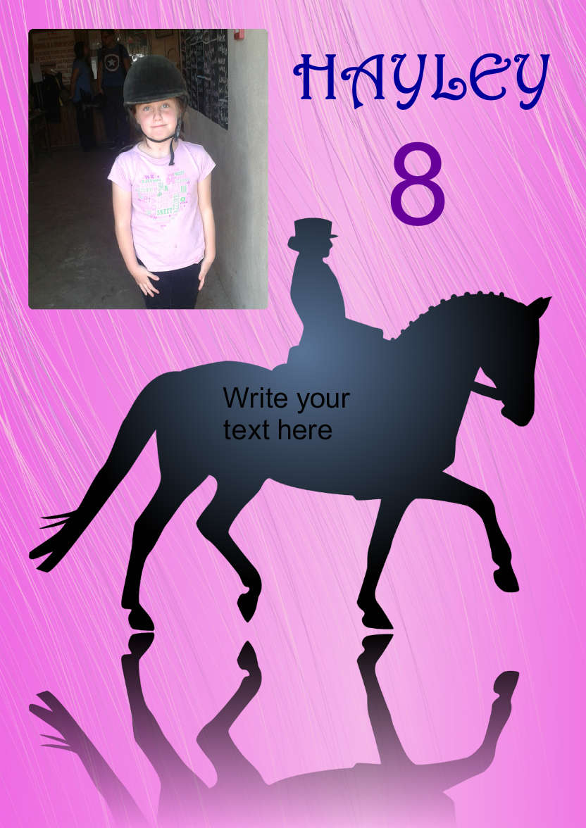 Dressage Photo Card - card made with Crafty Bob's Card Creator