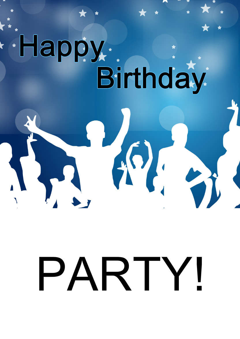 Party! Birthday Card/party Invitation - card made with Crafty Bob's Card Creator